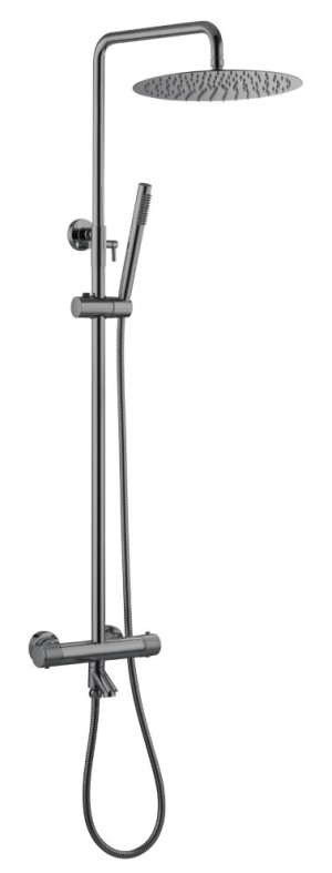Душевая система Boheme Uno 468-T-SGM термостат оружейная сталь глянец (графит глянец)