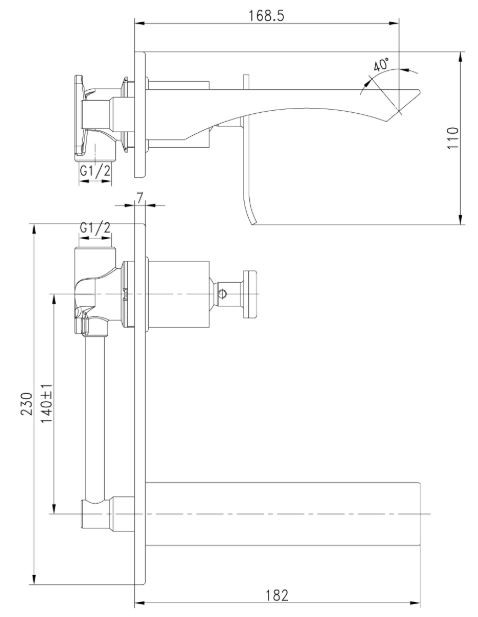 Смеситель Lemark Contest LM5826CW для раковины настенный хром