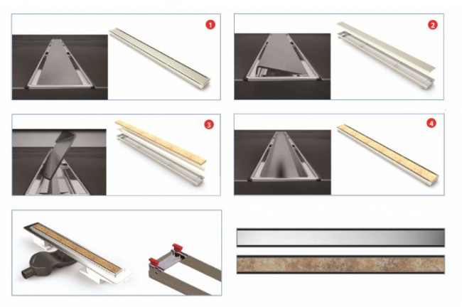 Душевой лоток Berges В1 Keramik 300 090114 матовый хром