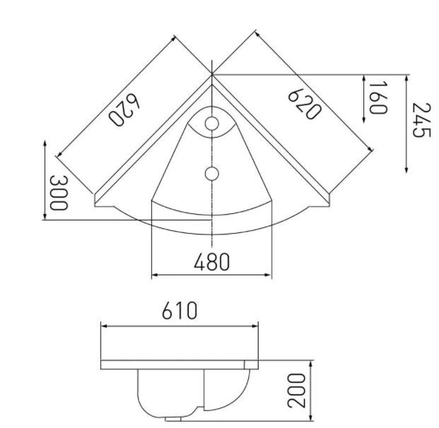 Раковина Акватон Сергей 62 1A700131SR010