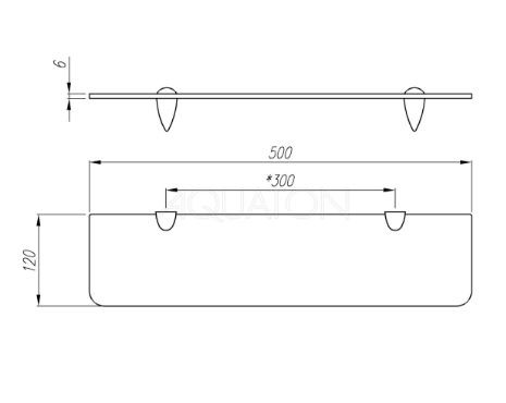 Полка Акватон Ария 50 стеклянная 1A140403AA010