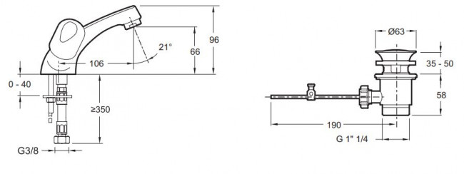 Смеситель Jacob Delafon Galeo CD E72924-CP для раковины