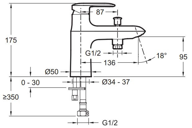 Смеситель Jacob Delafon Kumin E99458-CP для ванны