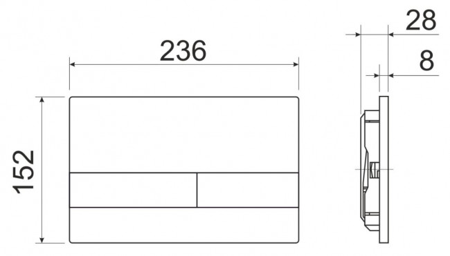 Система инсталляции Ceramica Nova Envision CN1002B с кнопкой Flat черная матовая
