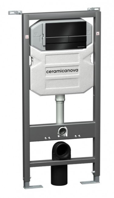 Система инсталляции Ceramica Nova Envision CN1002B с кнопкой Flat черная матовая