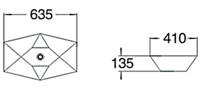 Раковина SantiLine SL-1059 63,5*41 накладная