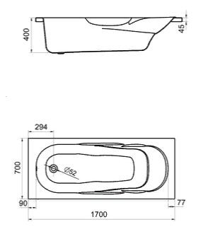 Ванна акриловая Santek Касабланка М 170*70 1WH501531