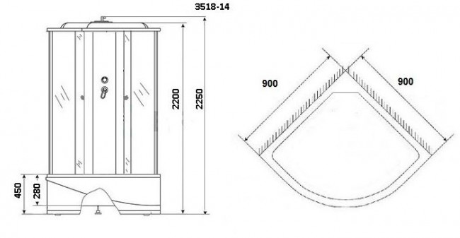 Душевая кабина Niagara NG-3518-14 90*90