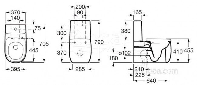Чаша унитаза Roca Beyond 3420B9640 Onix rimless без сиденья