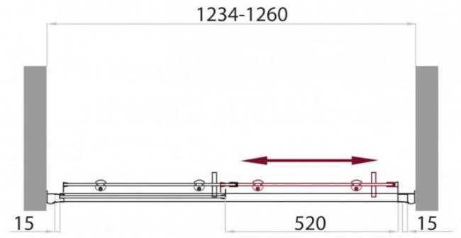 Душевая дверь BelBagno UNO-BF-1-125-P-Cr punto