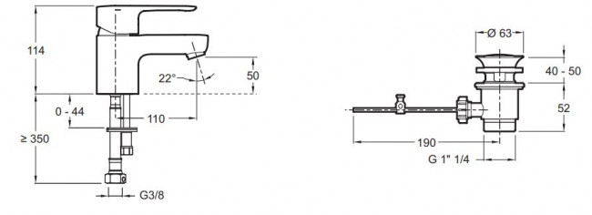 Смеситель Jacob Delafon July E98258-CP для раковины