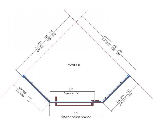 Душевой уголок RGW HO-084G 90*90 350608499-26 матовое-сатинат