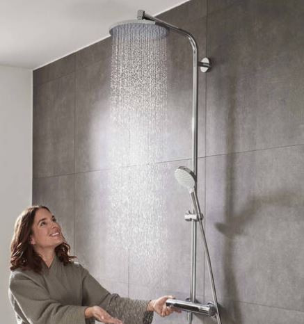 Душевая система Hansgrohe Crometta S Showerpipe 240 1jet EcoSmart 27268000 с термостатом