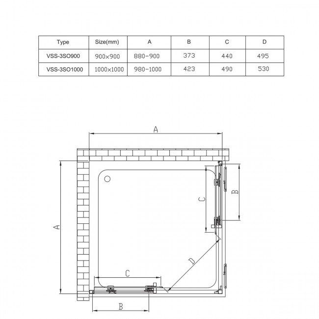 Душевой уголок Vincea Soft 90*90 VSS-3SO900CL прозрачное