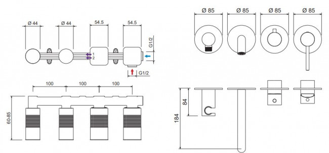 Смеситель Timo Saona 2314/00YSM для ванны встроенный хром