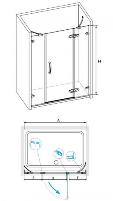 Душевая дверь RGW SA-01 160 02030116-11 прозрачное