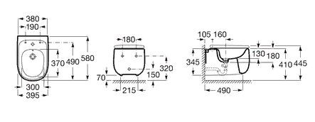 Биде Roca Beyond 3570B6640 Onix подвесное