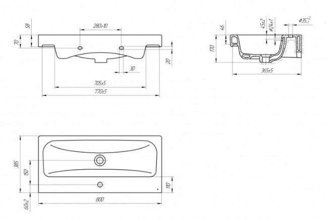 Тумба под раковину Aqwella Smart 80 SRT0108DB дуб балтийский