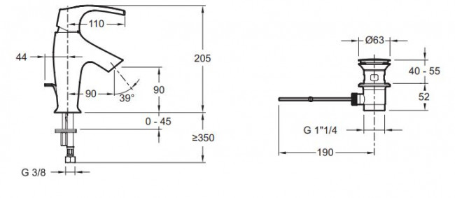 Смеситель Jacob Delafon Symbol E72680-CP для раковины