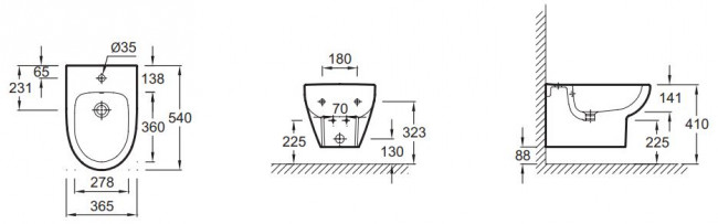 Биде Jacob Delafon Odeon Up E4765-00 подвесное
