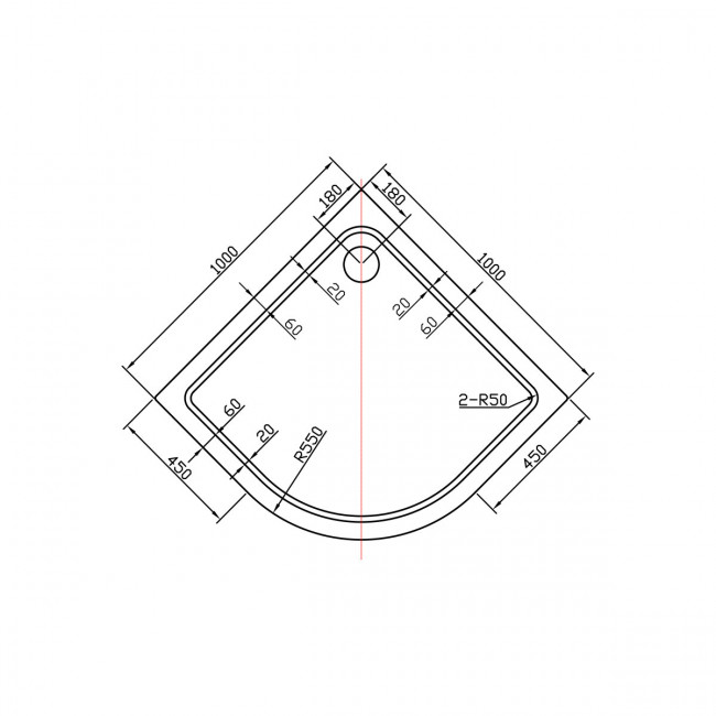 Поддон акриловый Vincea VST-2AQ-1010 100*100 с сифоном