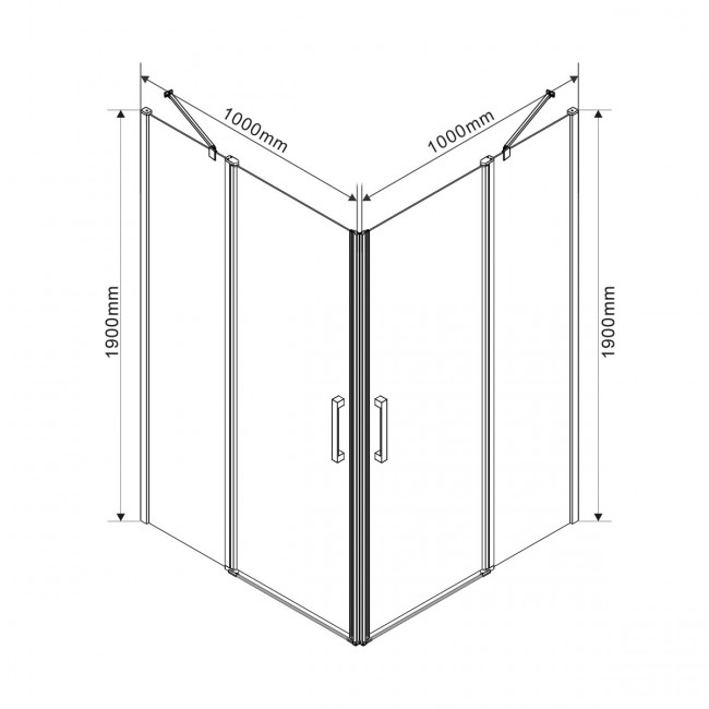 Душевой уголок Vincea Orta 100*100 VSS-1O1010CL прозрачное