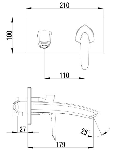 Смеситель Lemark Mars LM3526C для раковины настенный хром