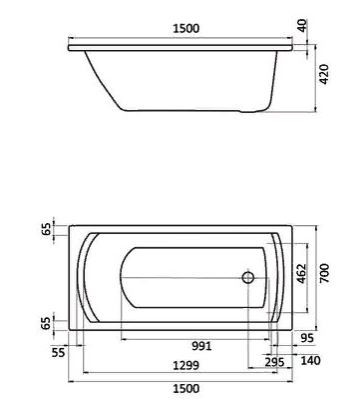Ванна акриловая Santek Монако 150*70 1WH111976