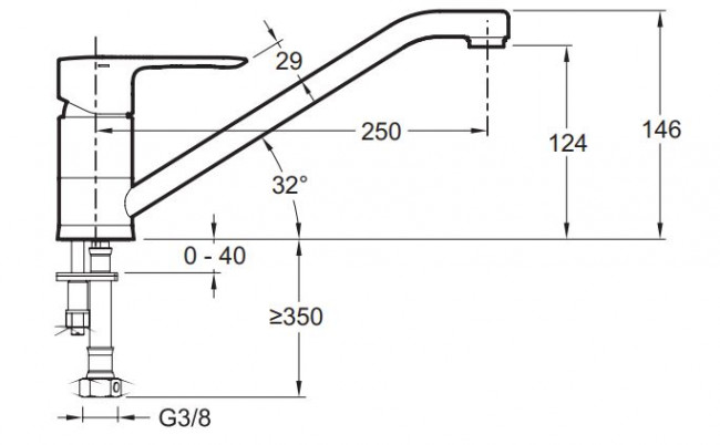 Смеситель Jacob Delafon July E98324-CP для кухни