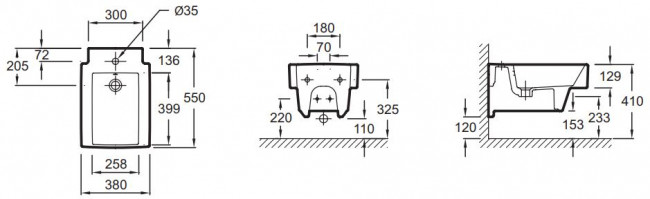 Биде Jacob Delafon Terrace EMA0002-00 подвесное