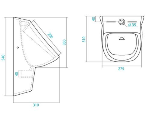 Писсуар Santek Гала 1WH301774 с креплением