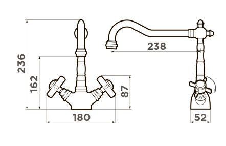 Смеситель Omoikiri Tokigawa-C 4994256 для кухни хром