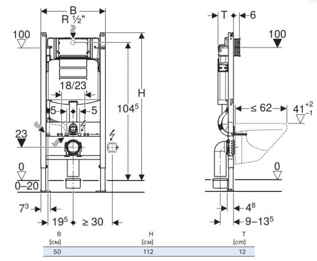 Комплект инсталляции Geberit Duofix Sigma с подвесным унитазом Roca Dama Senso SET-GRDS-sigmaKJ