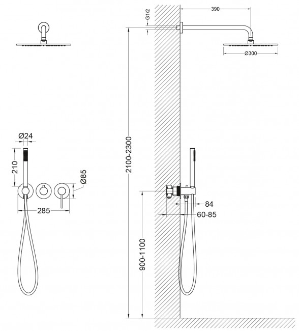 Душевая система Timo Saona SX-2349/00SM встроенная хром