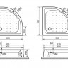 Душевой поддон полукруглый RGW LUX/TN-P 800x800 16180488-41