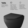 Унитаз подвесной Am.Pm Spirit V2.0 FlashClean C701700MBSC безободковый с микролифтом черный матовый