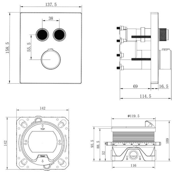 Душевая система Vincea Inspire VSFW-3I21MT3MB термостат встраиваемая черный матовый