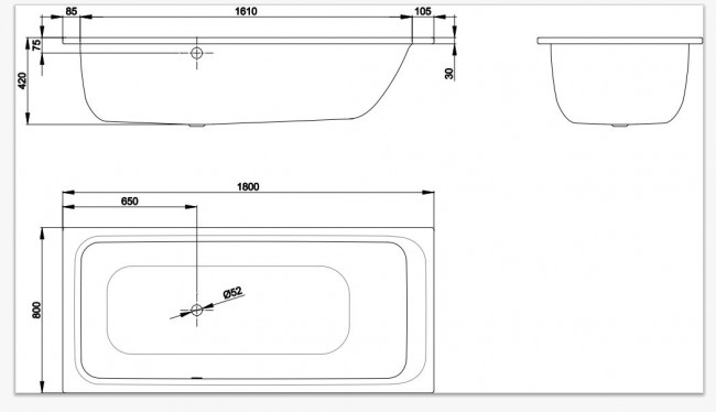 Ванна стальная Bette BetteSelect 180*80 3433-000