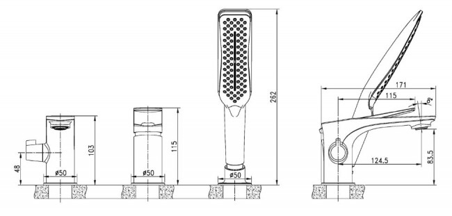 Смеситель Lemark Allegro LM5945CW на борт ванны