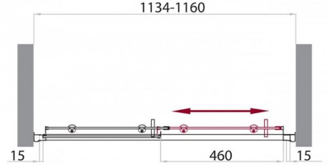 Душевая дверь BelBagno UNO-BF-1-115-P-Cr punto