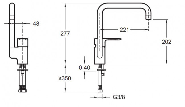 Смеситель Jacob Delafon July E98325-CP для кухни