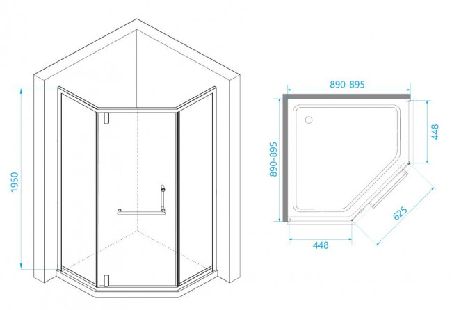 Душевой уголок RGW HO-084W 90*90 350608499-25 матовое-сатинат