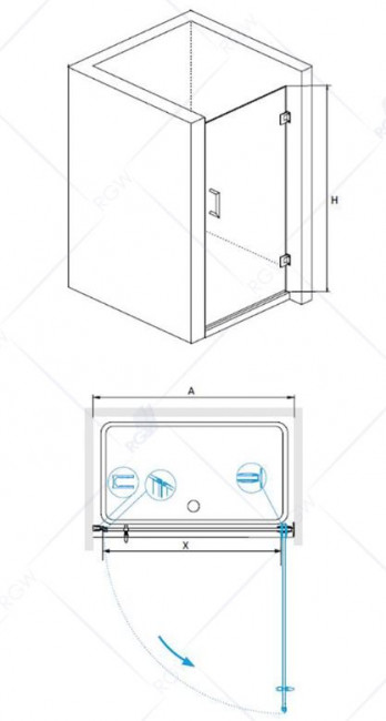Душевая дверь RGW HO-011 90 350601109-11 прозрачное