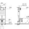 Комплект инсталляции VitrA V12 9856B003-7200 с безободковым унитазом VitrA Mia Round кнопка матовый хром
