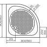 Душевой поддон полукруглый RGW LUX/TN-P 900x900 16180499-41