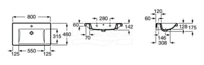 Раковина Roca Gap Plus 80 3270M0004
