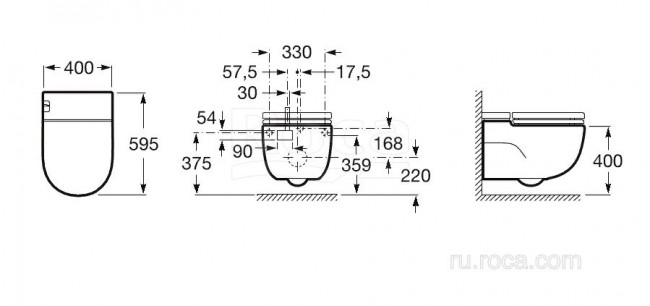 Унитаз подвесной Roca Meridian In-Tank 893301000