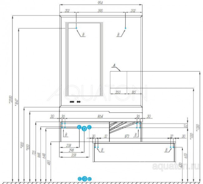 Комод Акватон Сакура 80 1A236603SKW80 ольха наварра белый глянец