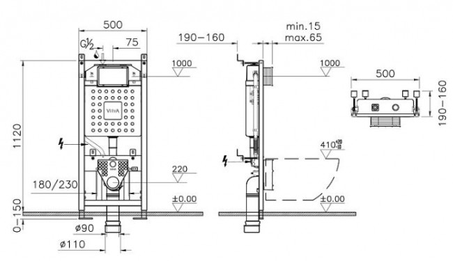 Комплект инсталляции  VitrA Normus-2 9773B003-7202