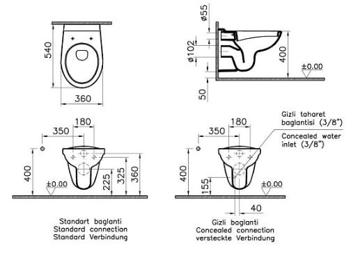 Комплект инсталляции  VitrA Normus-2 9773B003-7202